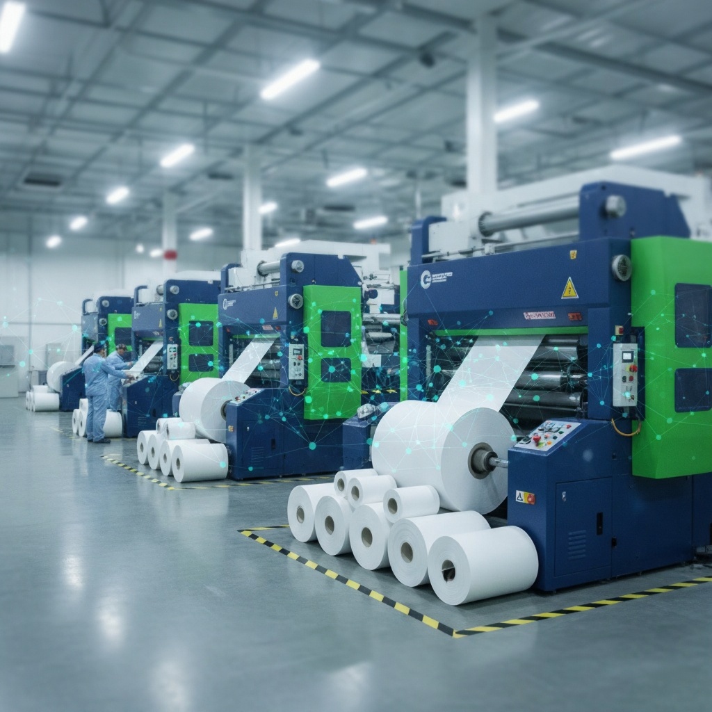 Smart Roll Cutting Manufacturing Background